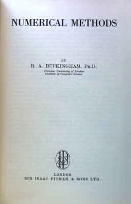 Numerical Methods; Buckingham, R. A.:
