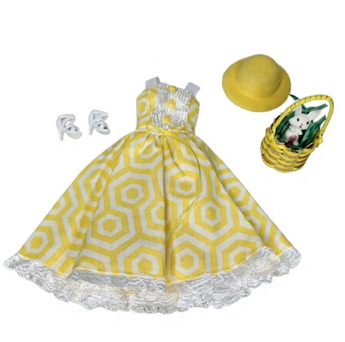 Yellow Hat Easter Bunny Basket Spring Dress Fits 11.5-12" Fashion Doll 1:6