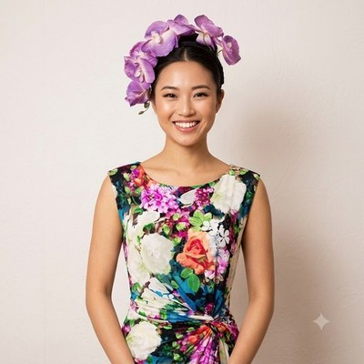 New Phase Eight dress size 16 wedding floral fascinator races cruise ascot midi