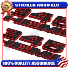 2X Fender Emblem For Charger Challenger 345 HEMI Black Red Outline Badge Sticker