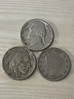 1943 -S Silver WW2 Nickel, 1905 Liberty Nickel, 1916 Buffalo Nickel- 3 Coin Set