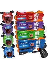 Laser Tag Guns Set of 4 Laser Tag Guns with Digital LED Score Display Vests