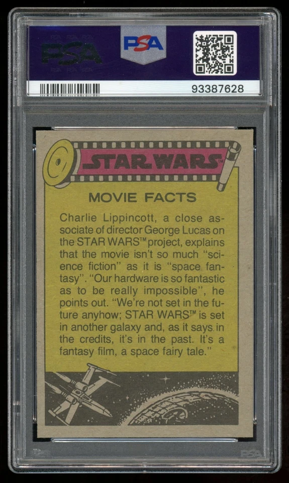 1977 Topps Star Wars Trading Card #43 Luke Prepares To Swing... 1st Series PSA 7 - Image 2 of 2
