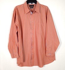 Paul Fredrick Non Iron 2 Ply Cotton Shirt 17.5 33 Stripe Classic Fit