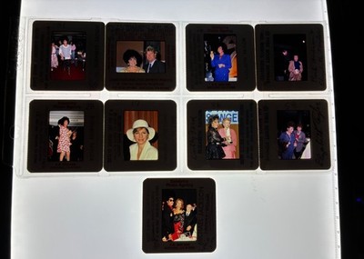 Lot of 9 Vintage 35mm Celeb Press Slides 1983-1994 Michael Jackson, Liz Taylor