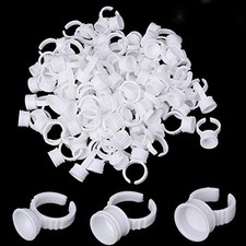 100pcs Pigment Rings Tattoo Ink Cup,Makeup Ring Glue Holder Microblading