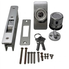 Commercial Storefront Door Mortise Lock Silver 1-1/8" Hookbolt Keyless Twist New