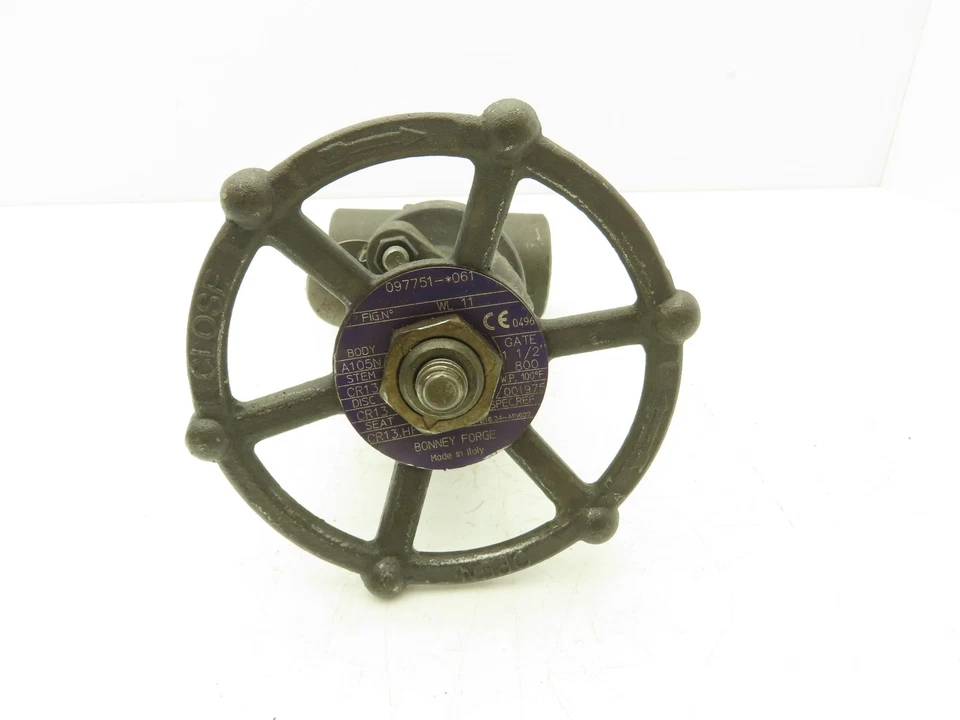 Bonney Forge Fig WL 11 Gate Valve 1-1/2" NPT 800lb Forged Steel Rising Stem - Image 4 of 4