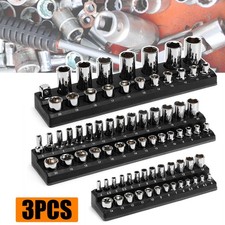 3pcs Magnetic Socket Organizer Holder Set Metric 14 38 12 Drive Tool