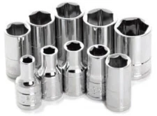 Performance Tools 10 Piece 1/4in. Drive 6pt Metric Socket Set Motorcycle ATV/UTV