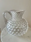 Vintage Fenton Hobnail Milk Glass Opalescent Pitcher Good Condition