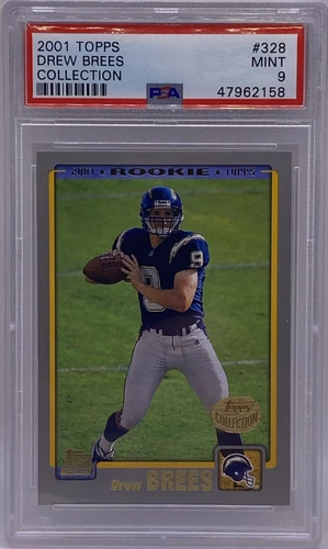 2001 Topps Collection #328 Drew Brees RC Rookie PSA 9 Chargers Saints HOF QTY