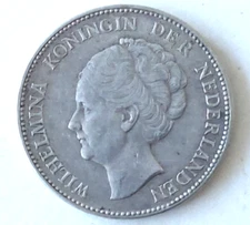 Netherlands 1 Gulden Silver Coin 1959 , good grade ,       refA17