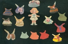 3" Campbell Kid Drayton Paper Doll w 13 Handmade Costumes