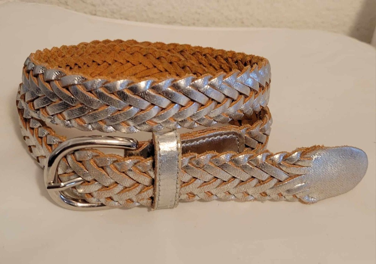 COOTIE Leather Braid Belt【SILVER】 Vintage Capezio Braided Leather Belt Silver Size L/M | eBay