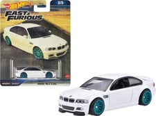 BMW M3 E46 WHITE "FAST & FURIOUS" DIECAST MODEL CAR BY HOT WHEELS HNW52
