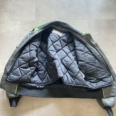 VINTAGE Arcticwear Arctic Cat Leather Snowmobile Racing Jacket Zip