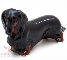 Porcelain Figurine of the Long haired Dachshund Dog