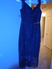 Allandwell Bodycon Blue Midi Dress Size: M