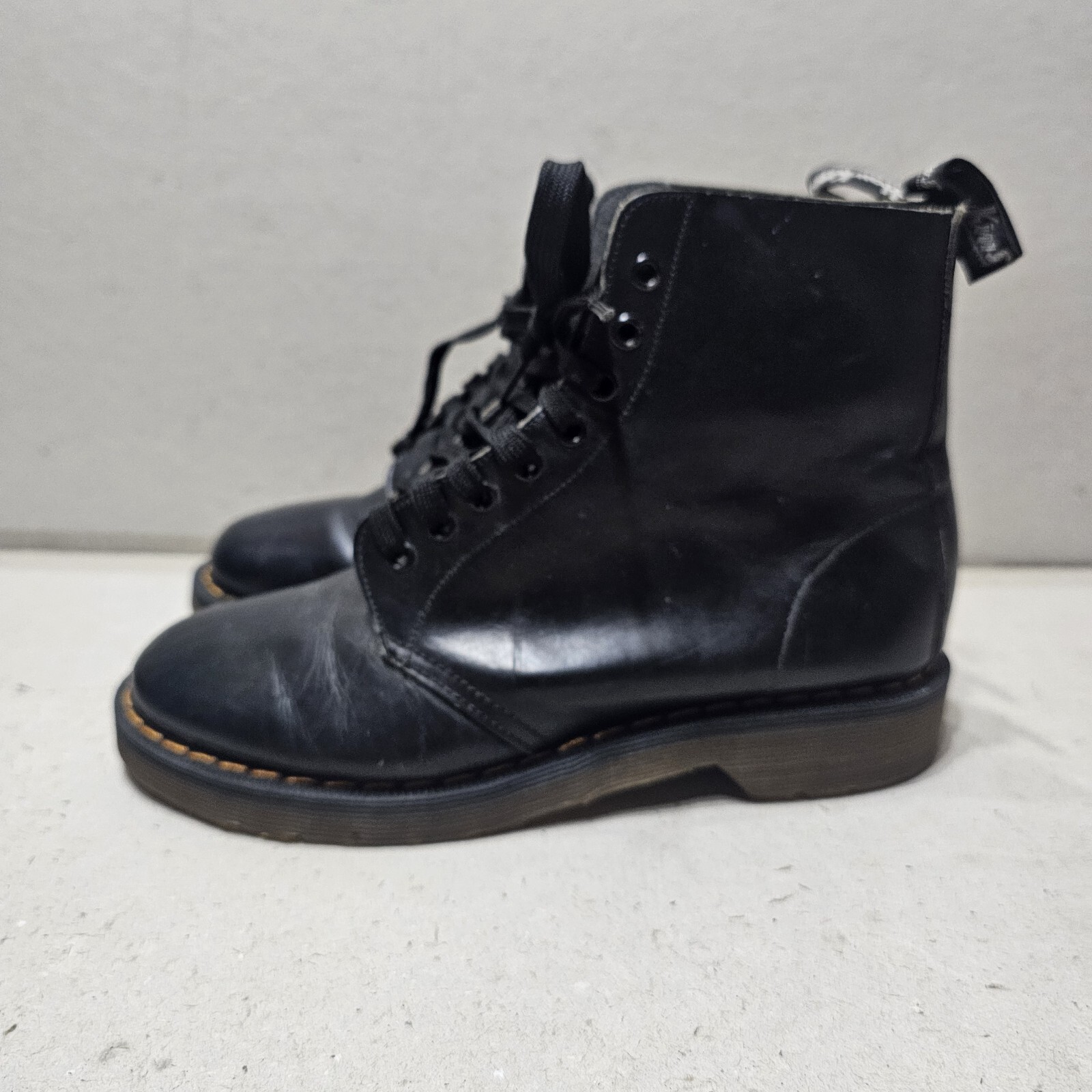 Vintage HAWKINS of Northampton x DR Martens Black Leather Boots Size