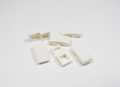 LEGO Lot of 6 White 2x1 Curved Slopes No Stud H1