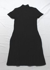 Shein Women's Petite Rib Knit High-Neck Mini Dress CG2 Black Large 