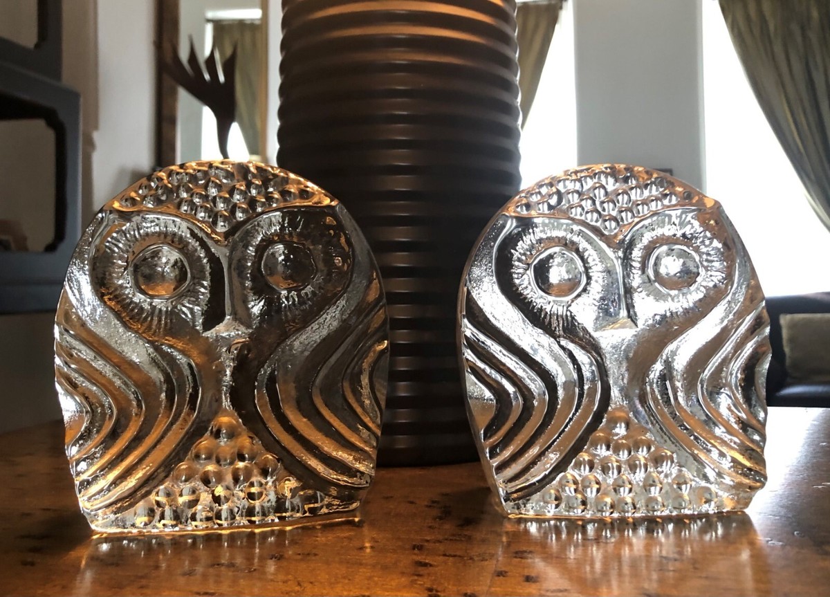 Blenko Glass Owl Bookend 梟 ガラス ブックエンド Blenko Glass Owl Bookend 梟 ガラス ブックエンド Blenko Glass