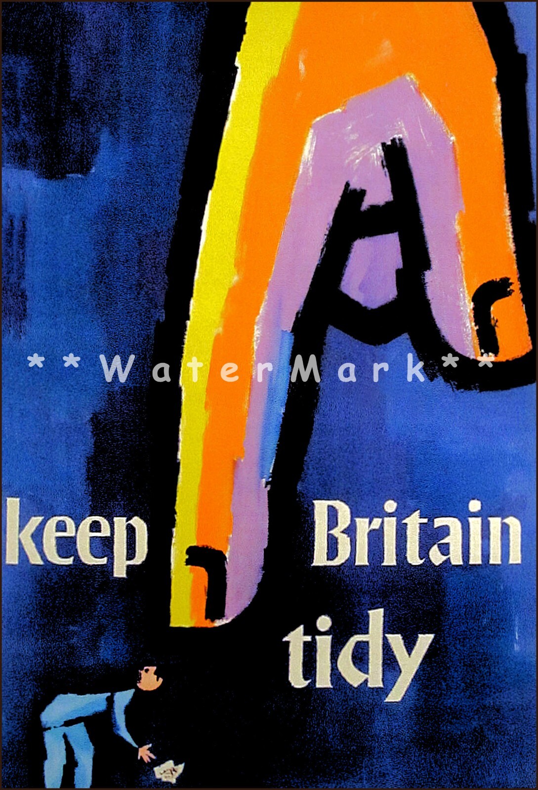 Keep Britain Tidy 1960 Vintage Retro Travel Wall Art Print  