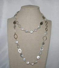 Silpada Sterling Silver HTF Coin Pearl S Clasp 36" Necklace