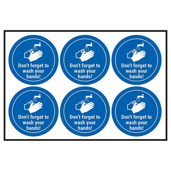 STICKEMUPGRAPHICS Händewaschen nicht vergessen! Arbeitsschutz Zeichen Aufkleber GOV HSE