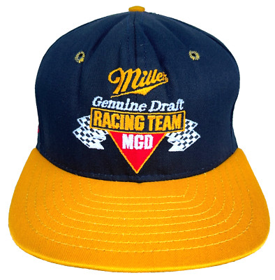 Vintage Nascar Hat Cap Snap Back Black 90s Y2K Rusty Wallace Racing Miller Beer