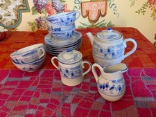Antique Blue  White Porcelain Children  s Tea Set