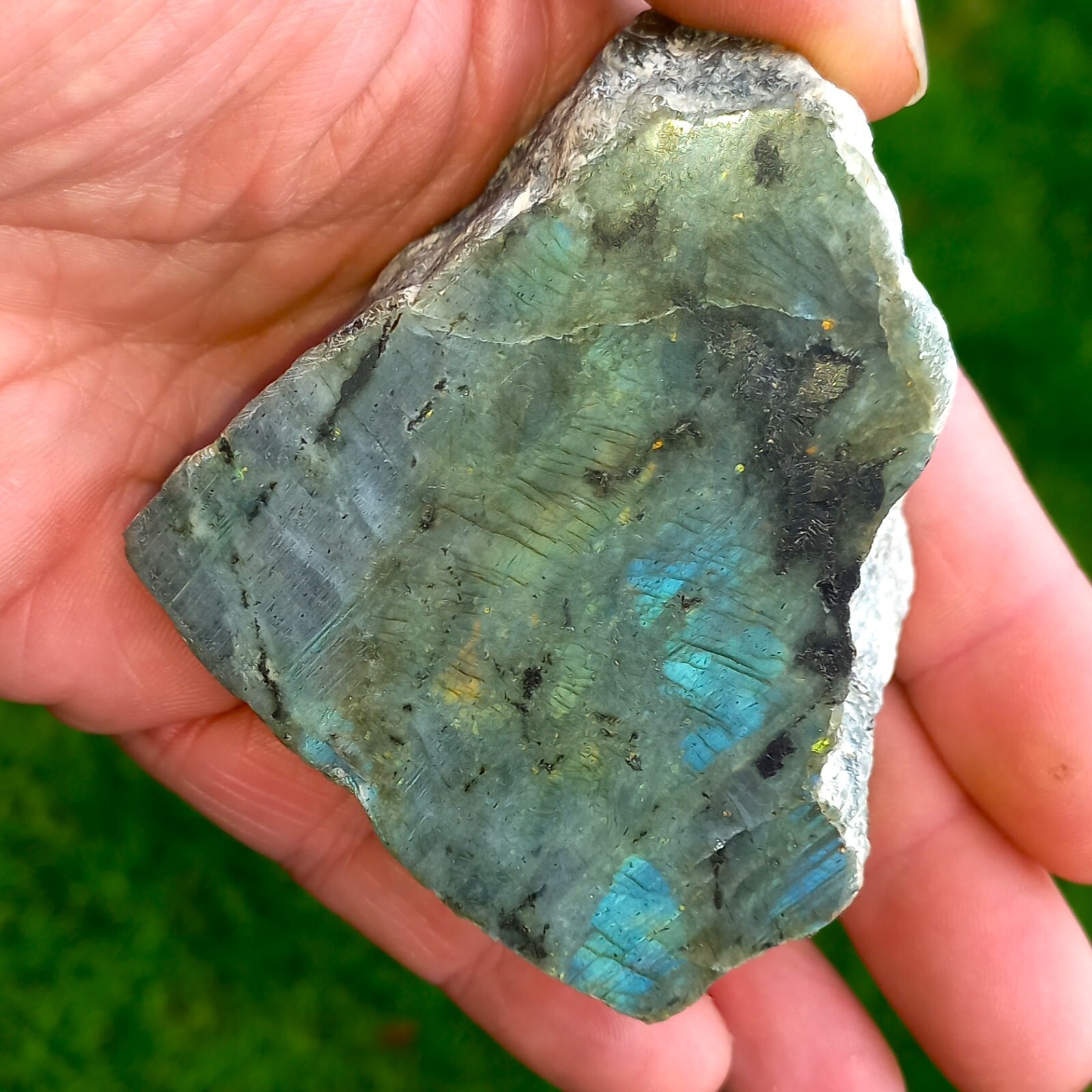 2 Seitig Multicolor Anschliff Rohstein Labradorit Labradorite Spektrolit Nr2 Zen