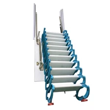 Attic Ladder Loft Wall Folding Stairs Blue 9.18ft Side-Mounted Pull Down Ladder