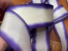 silk ribbon 1" on the bias hand dyed 1yd made in USA purple edges