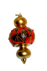 NEIMAN MARCUS Glass Christmas Ornament/Spintop Pendant Drop Finial POLAND Red — photo 3