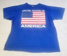 Vintage Sun Sportswear American Flag USA T Shirt Men XXL Made in USA One Stitch