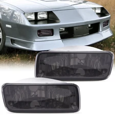 Smoke Lens Front Bumper Turn Signal Light Assembly For Chevy Camaro 1985-1992