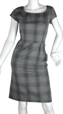 MERONA Gray/Black Dress Check Pattern Pleated Lined Work/Dressy Summer ~4