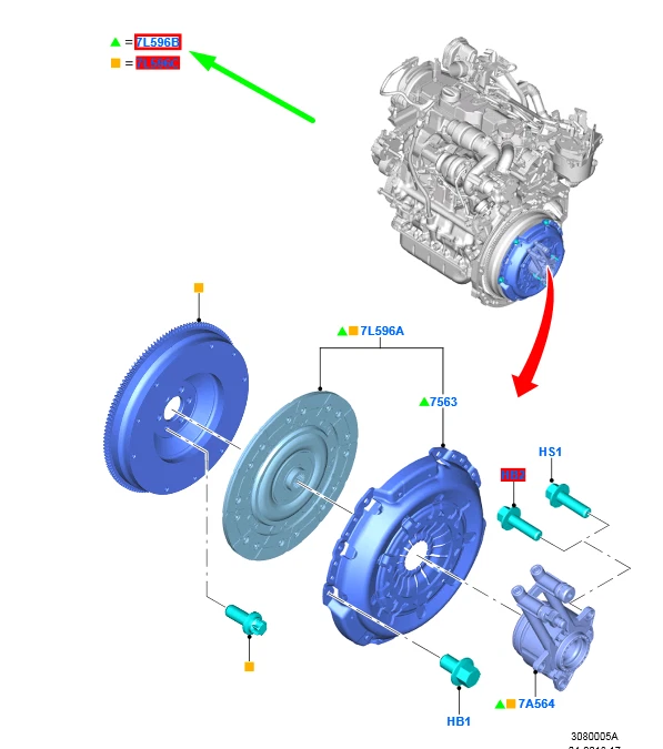FORD FIESTA MK7 Clutch Repair Kit 2270472 H1B1-7C623-BA NEW  