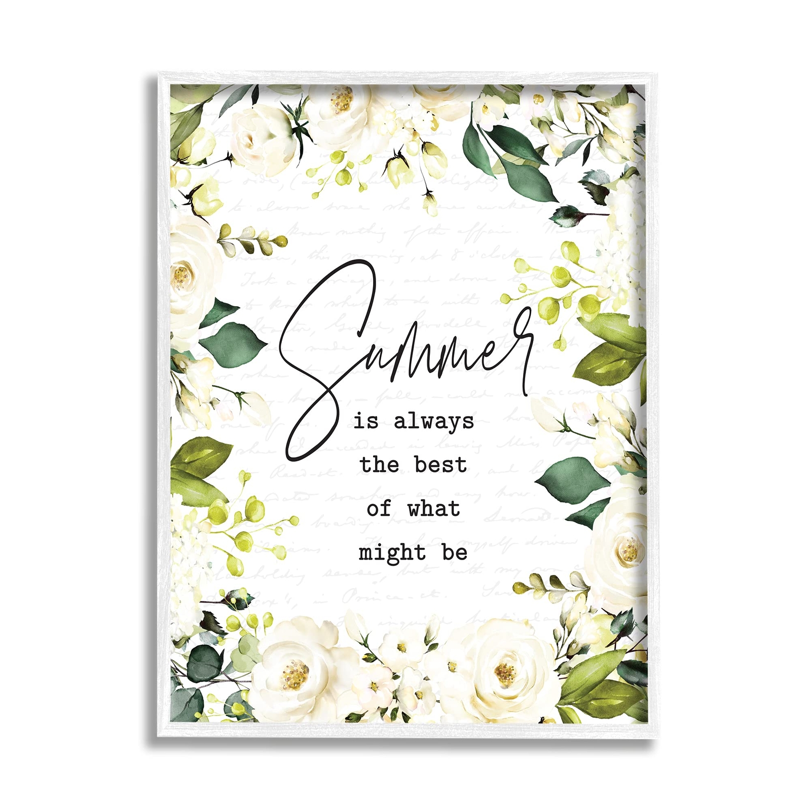 Stupell Industries Summer is Always Best Sentiment Green Florals, Designed by...