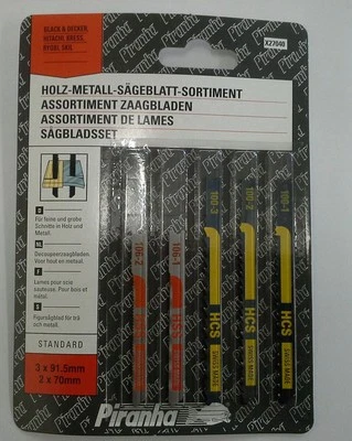 BLACK & DECKER 5 x Piranha Jigsaw Blades for Wood/Plastic - X27040