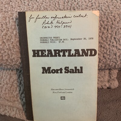 heartland by mort sahl uncorrected proof