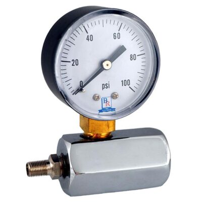 Blue Ribbon Gas Pressure Test Gauge, 100 Psi, 3/4 In Fnpt Connection