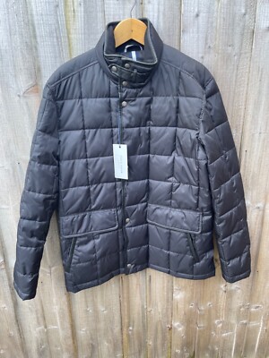 Cole Haan wattierter Steppmantel Jacke schwarz nagelneu mit Etikett Nylon