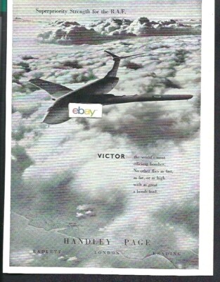 HANDLEY PAGE VICTOR B.2 BOMBER WORLD'S MOST EFFICIENT WITH RAF 1954 AD