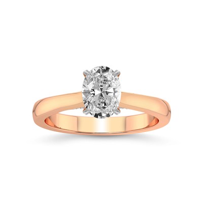 IGI Certified Lab Grown Diamond Ring 14K or 18K Gold Elsa Solitaire Ring Shank