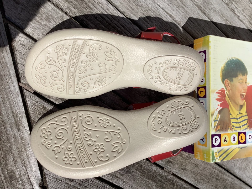 Сандалии для девочек Pablosky Natural Rojo красные европейский размер 32, США 1,5, кожа, новые в коробке - Изображение 3 из 4