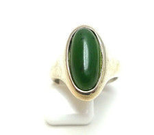 532. Franz Scheuerle / Quinn toller Nephrit Ring oval grün 925erSilber RG.56 F.S