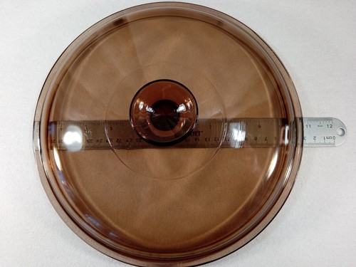 Pyrex Visions 39 Lid Amber Brown 10 1/2" Glass Round Replacement Corning Ware - Picture 4 of 5